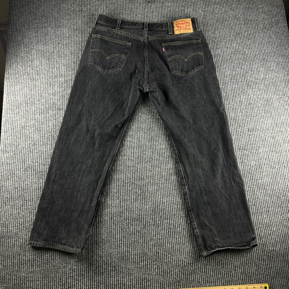 Levis 501 Mens Black Original Fit Straight Leg Denim Jeans 36x28 00501-0226